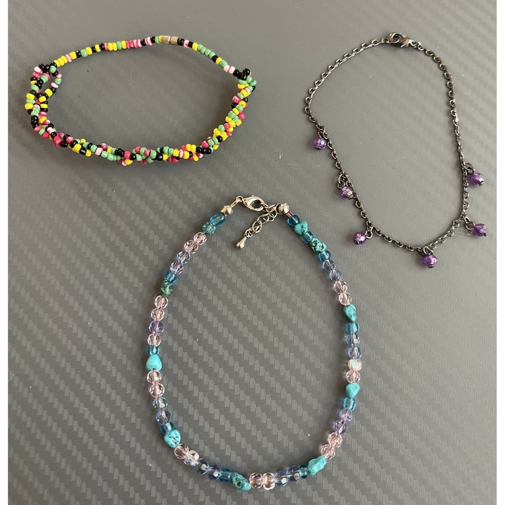 Lot of 3 Assorted Beaded Bracelets